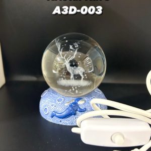 3D Kristal Küre USB'li Kapat Aç Düğmeli A3D-003