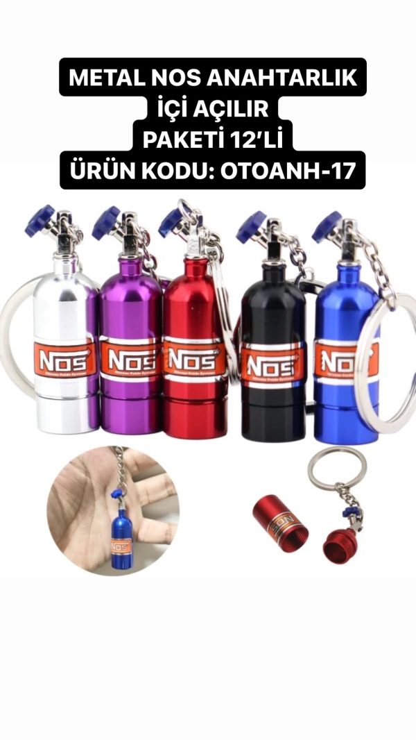 NOS ANAHTARLIK İÇİ AÇILIR METALDİR. PAKETİ 12'Lİ OTOANH-17