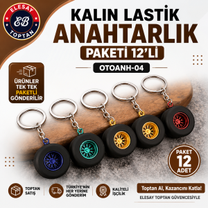 OTOANH-04 KALIN LASTİK ANAHTARLIK PAKETİ 12'Lİ