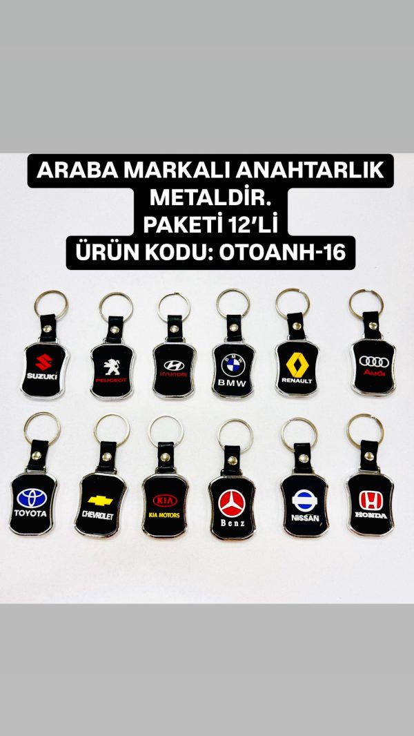 ARABA MARKALI ANAHTARLIK PAKETİ 12'Lİ  OTOANH-16