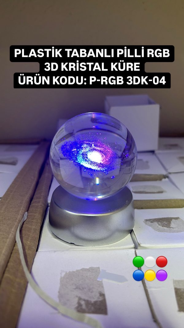 PLASTİK TABANLI PİLLİ RGB 3D KRİSTAL KÜRE
P-RGB 3DK-04