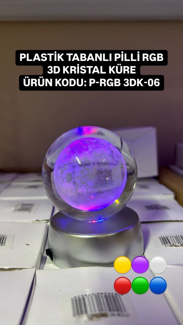 PLASTİK TABANLI PİLLİ RGB 3D KRİSTAL KÜRE
P-RGB 3DK-06