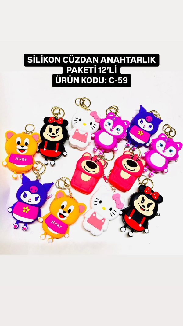 KUROMİ JERRY HELLO KITTY MIX CÜZDAN ANAHTARLIK PAKETİ 12’Lİ C-59