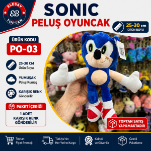 PO-03 SONIC PELUŞ OYUNCAK 25-30cm 1 ADET KARIŞIK GÖNDERİLİR