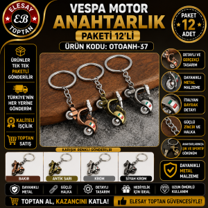 OTOANH-37 VESPA MOTOR ANAHTARLIK ITALIA PAKETİ 12’Lİ