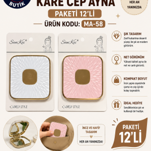 MA-58 PİNTEREST MAKYAJ AYNASI PAKETİ 12’Lİ CEP AYNASI