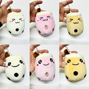 SPA-87 BUBBLE TEA GÜLEN YÜZ PELUŞ ANAHTARLIK PAKETİ 12’Lİ