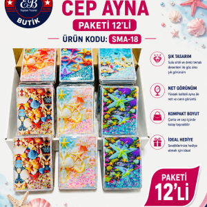 SMA-18 DENİZ KABUĞU SİMLİ SULU AYNA PAKETİ 12'Lİ