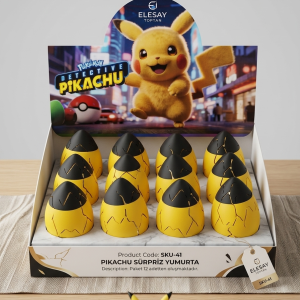 SKU-41 PİKACHU SÜRPRİZ YUMURTA PAKETİ 12’Lİ