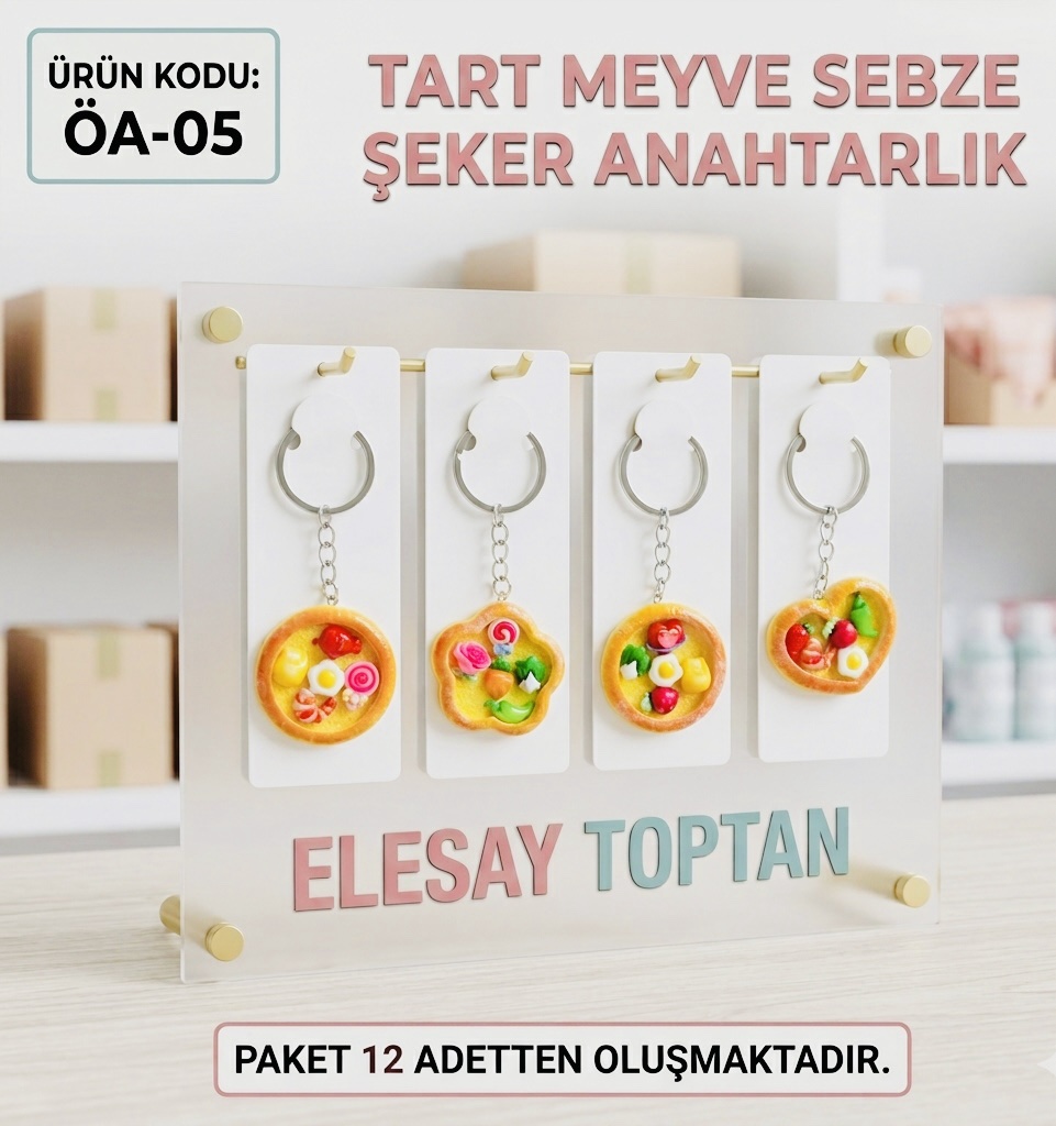 OA-05 TART MEVYE SEBZE ŞEKER ANAHTARLIK PAKETİ 12'Lİ