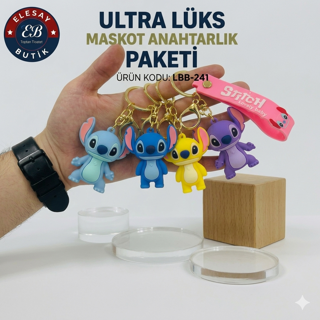 LBB-241 STITCH ULTRA LÜKS MASKOT ANAHTARLIK PAKETİ 12'Lİ