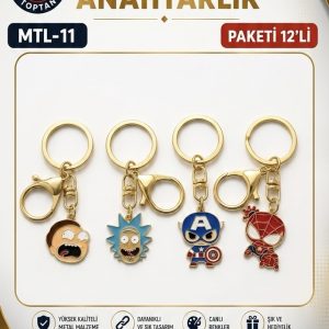 MTL-11 RICK AND MORT VE MARVEL METAL ANAHTARLIK PAKETİ 12'Lİ